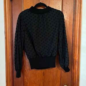 THML Black Textured Women’s Blouse Size XS